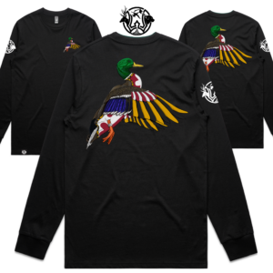 long sleeve banded mallard maryland mallard taking flight