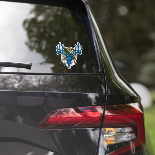 ok buck skull flag bubble free stickers