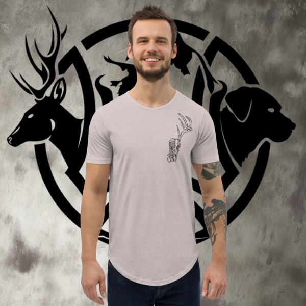 ww deerkey men's curved hem t shirt