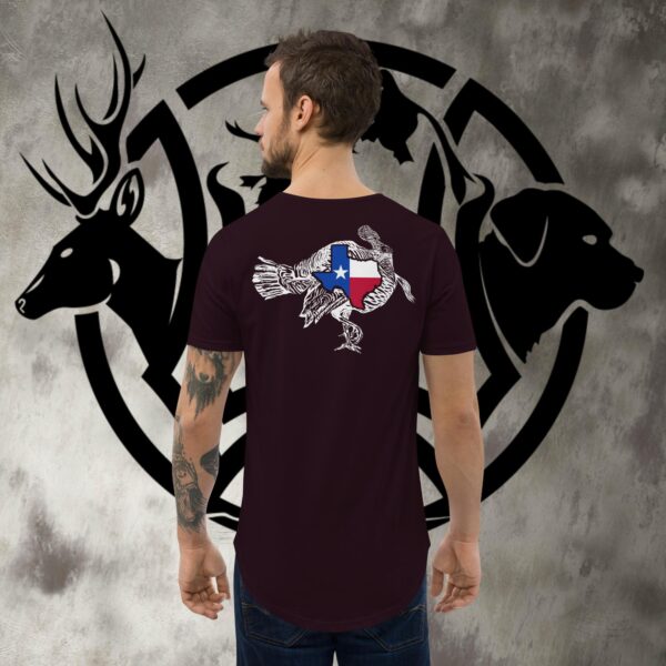 tx turkey men's curved hem t shirt (dark options)