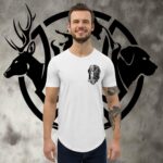 ww duckdog men's curved hem t shirt