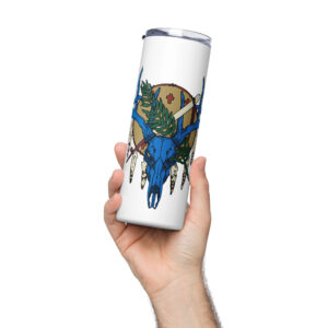 ok buck skull stainless steel tumbler