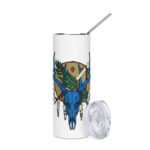 ok buck skull stainless steel tumbler