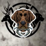 md lab crab (chocolate lab) bubble free stickers