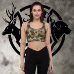 womens old school camo longline sports bra
