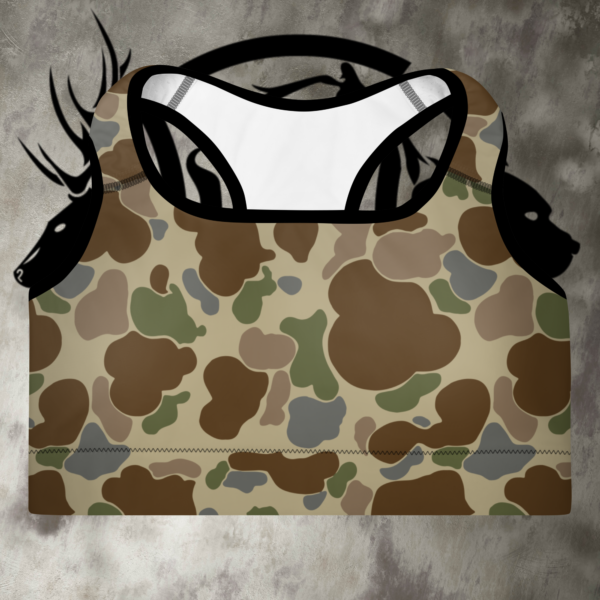 womens old school camo padded sports bra