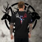 tx buck skull lone star flag short sleeve t shirt