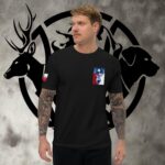 tx buck skull lone star flag short sleeve t shirt