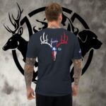 tx buck skull lone star flag short sleeve t shirt