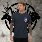 tx buck skull lone star flag short sleeve t shirt