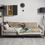 chesapeake bay map chocolate lab throw blanket