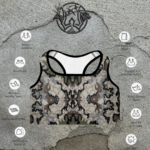 womens wood shark camo padded sports bra
