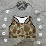 womens wood shark camo padded sports bra