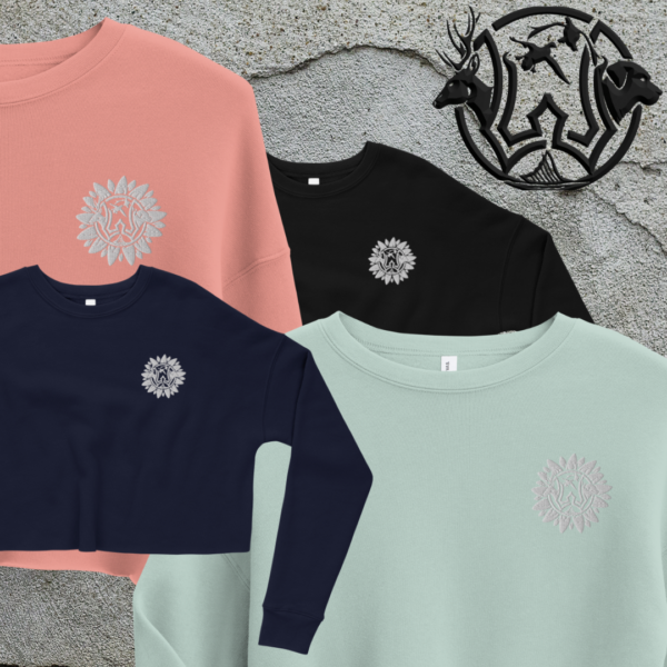 crop sweatshirt ww flower logo embroidered