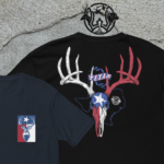 tx buck skull lone star flag short sleeve t shirt