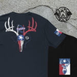 tx buck skull lone star flag short sleeve t shirt
