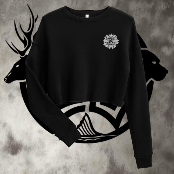 crop sweatshirt ww flower logo embroidered