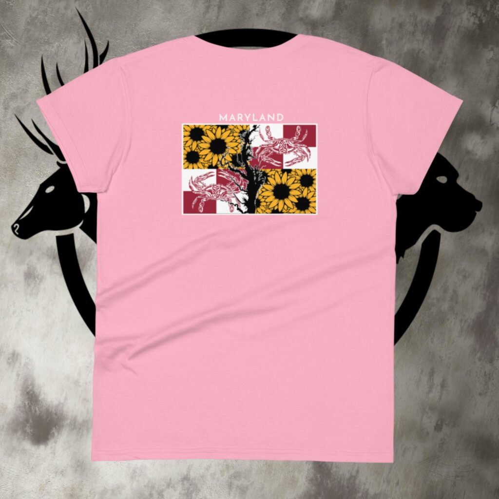 md flower & crab women's short sleeve t shirt