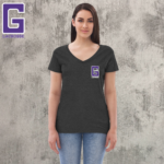 women’s recycled v neck t shirt