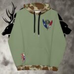 tx duckdog ol school camo trim unisex hoodie
