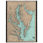 chesapeake bay map throw blanket