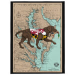md bay map chocolate lab throw blanket 60" x 80"