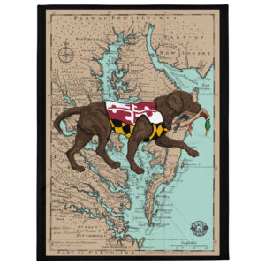 md bay map chocolate lab throw blanket 60" x 80"