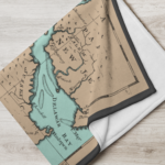 md tote bag 16" x 20" maryland map crab