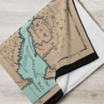 chesapeake bay map throw blanket 60" x 80"