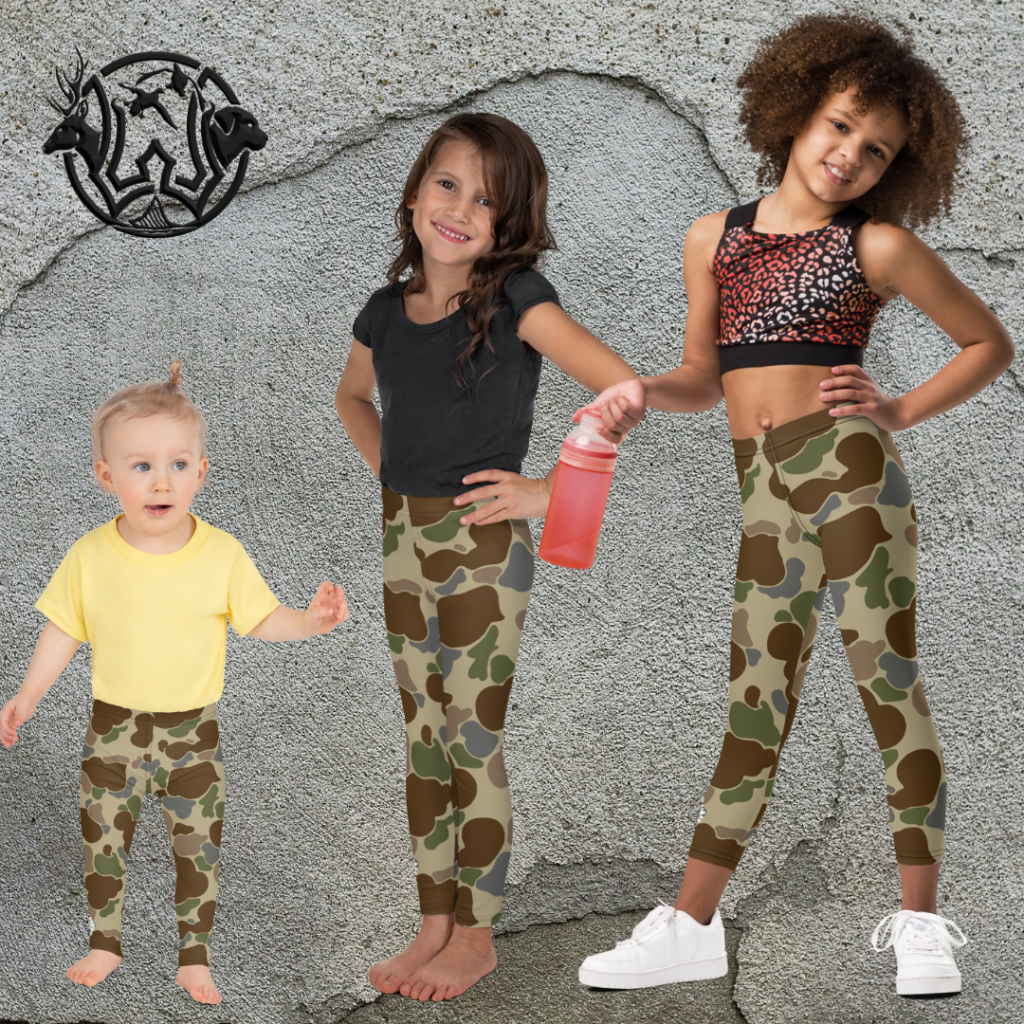 youth leggings old school camo