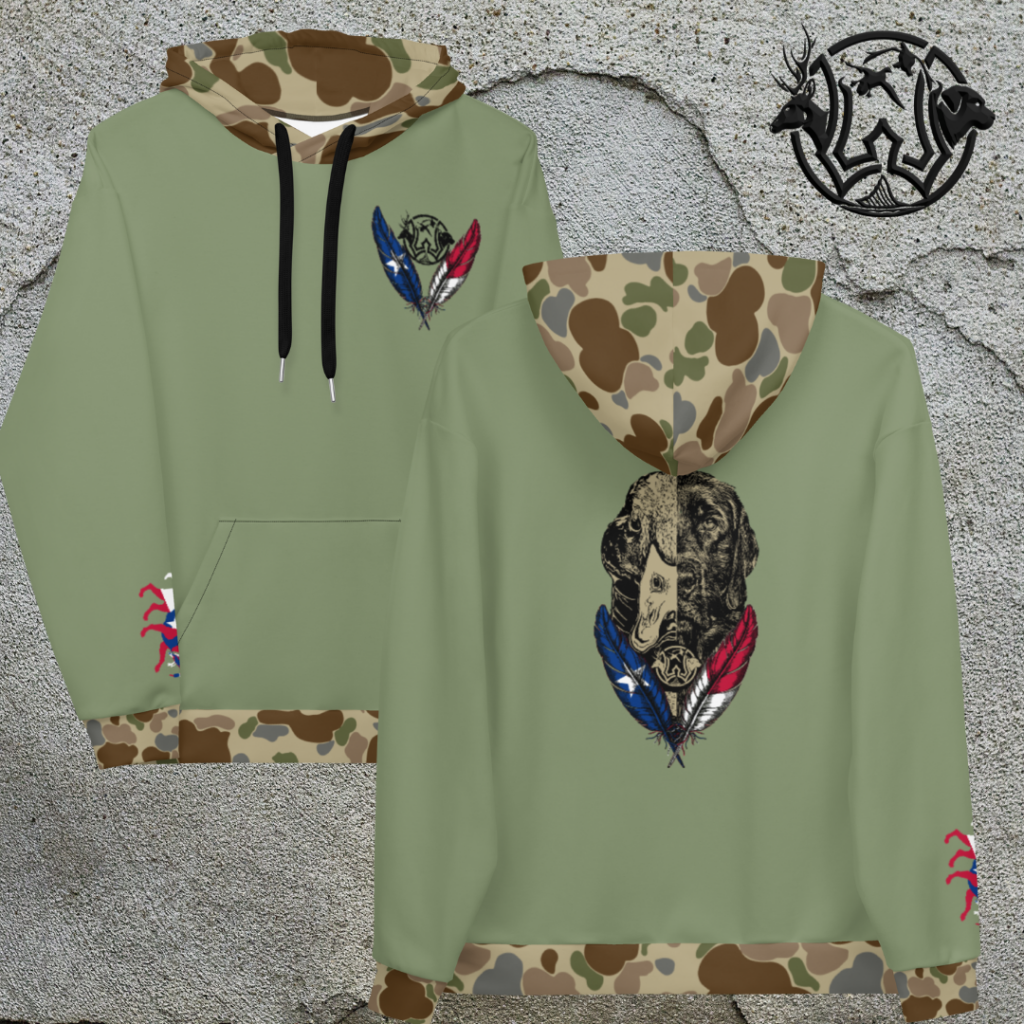 tx duckdog ol school camo trim unisex hoodie