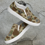 old school camo canvas boat shoes