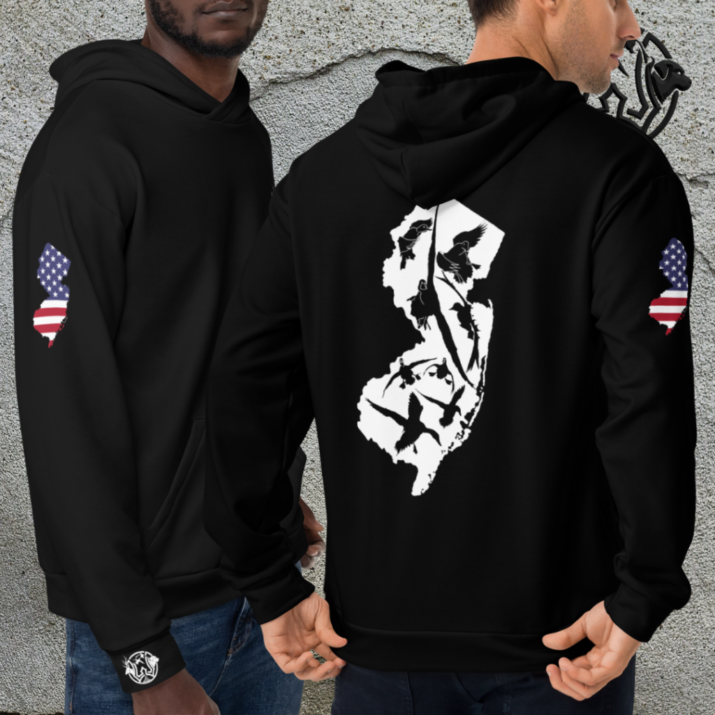 nj duck state black unisex hoodie